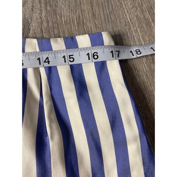 Vintage 90s Handmade Blue White Vertical Stripe Skirt and Jacket Set Sz M - Picture 15 of 16